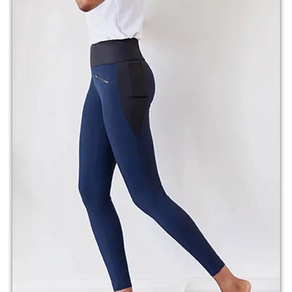 Aday    Throw It Higher Leggings in Steel Blue Sz S  high waisted zipper pockets - Picture 2 of 7